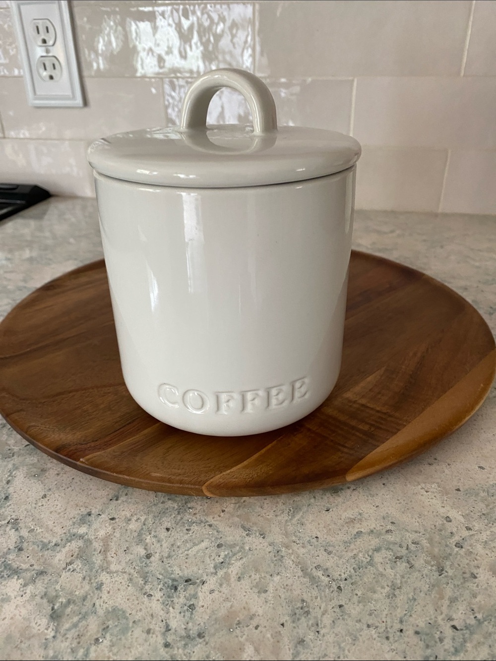 Threshold Ceramic Coffee Canister with Lid cream/white